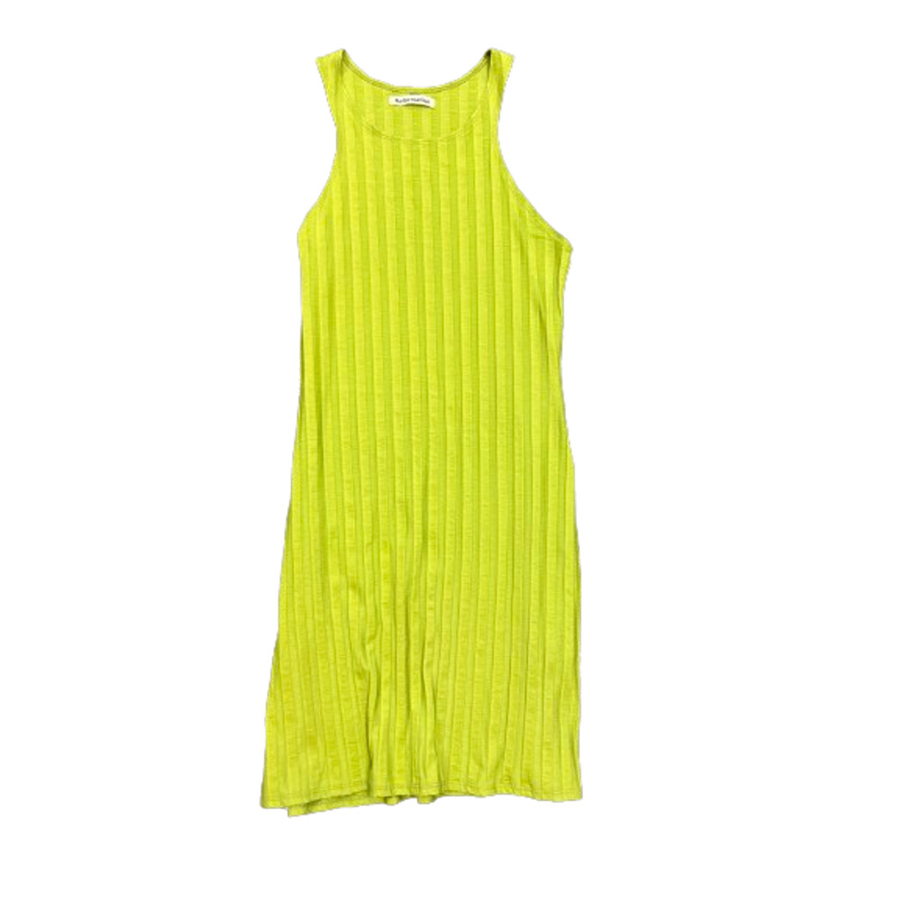 Reformation Neon Lime Ribbed Midi Dress